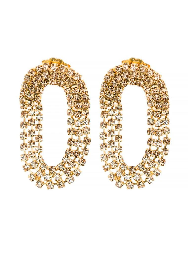 商品SILVIA GNECCHI|'Liberty Mini' Earrings with Crystals in Galvanized Brass 24k Gold Woman,价格¥792,第1张图片