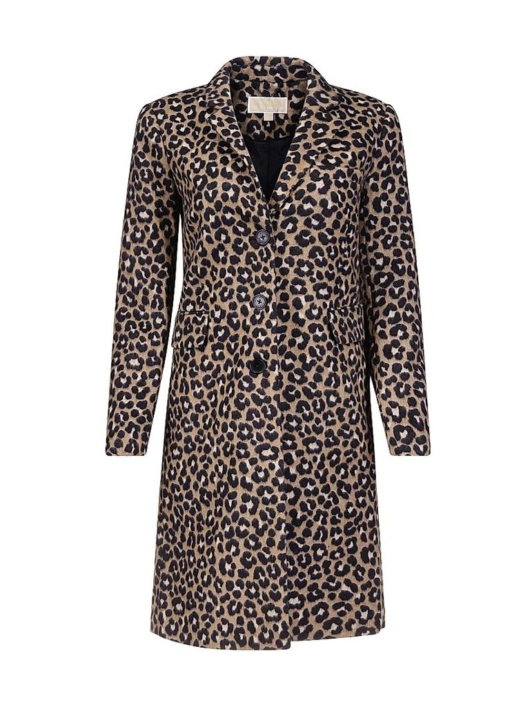 商品Michael Kors|Leopard Jacquard Midi-Coat,价格¥2507,第1张图片