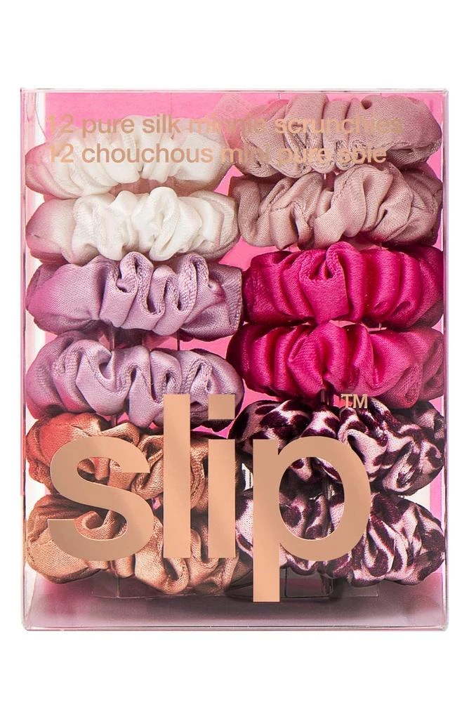 商品Slip|French Rose Pure Silk Assorted 12-Pack Mini Scrunchies,价格¥200,第2张图片详细描述