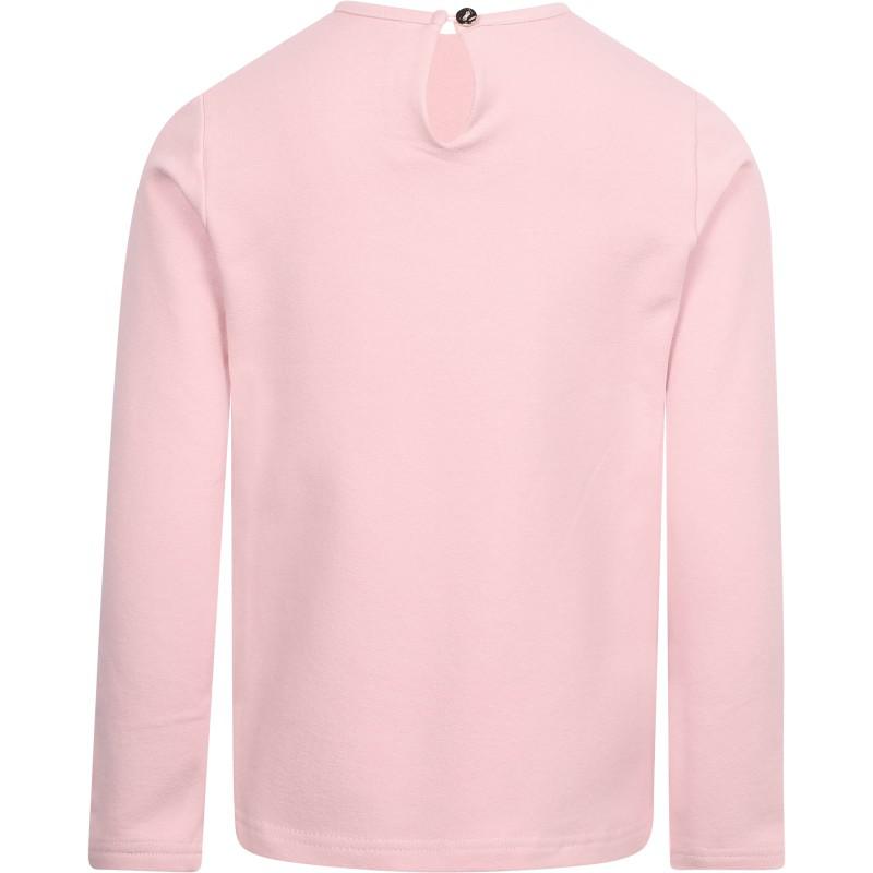 Teddy print ruffled blouse in pink and white商品第2张图片规格展示