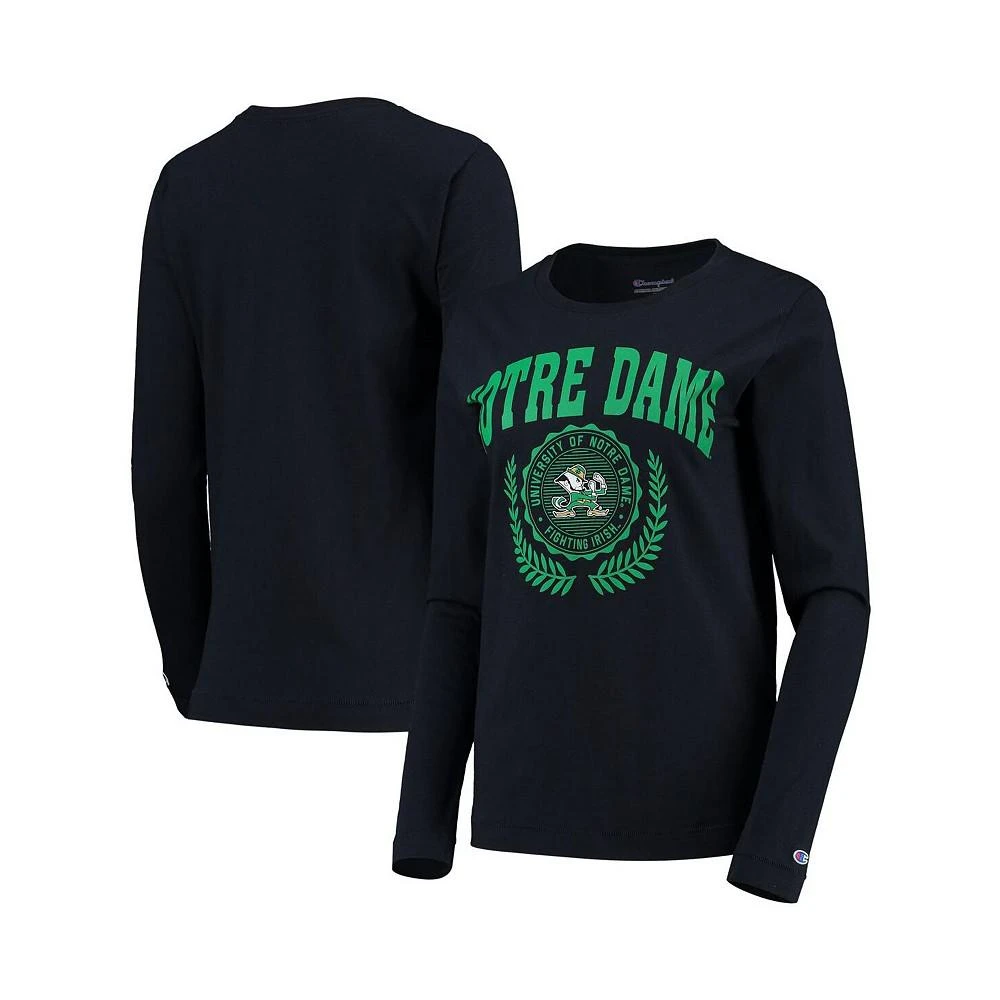 商品CHAMPION|Women's Navy Notre Dame Fighting Irish University Laurels Long Sleeve T-shirt,价格¥225,第1张图片