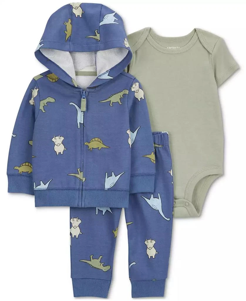 商品Carter's|Baby Boys Cotton Dinosaur Little Jacket, Bodysuit & Pants, 3 Piece Set,价格¥263,第1张图片