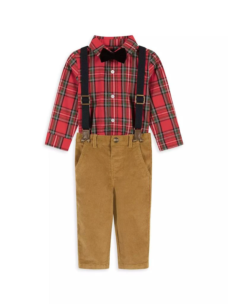 商品Andy & Evan|Baby Boy's, Little Boy's &amp; Boy's 4-Piece Plaid Shirt &amp; Pants Set,价格¥144,第1张图片