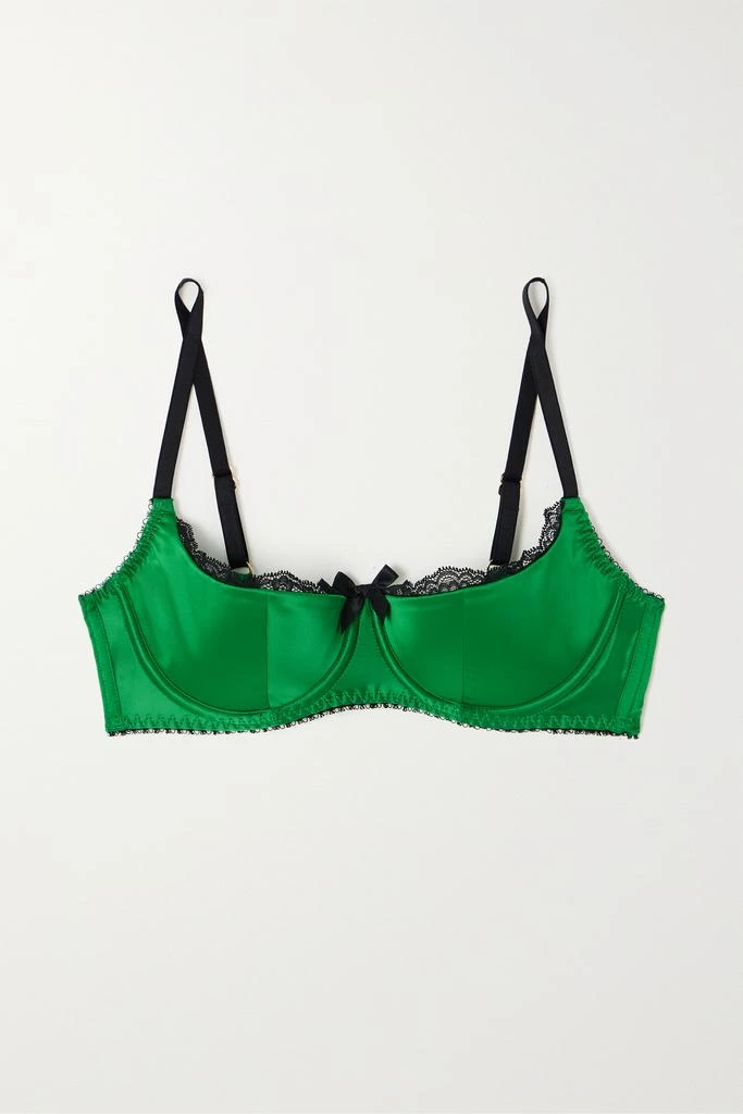 商品L'Agent by Agent Provocateur|Slone 蕾丝边饰缎布带钢圈平台罩杯文胸  - 32DD,价格¥552,第1张图片