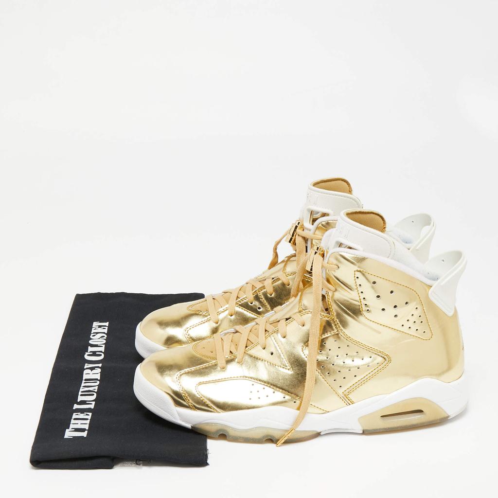 Air Jordans Gold Leather Retro 6 Pinnacle High Top Sneakers Size 45商品第9张图片规格展示