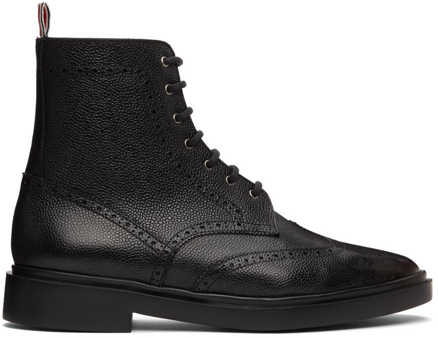 Thom Browne]汤姆布朗Thom Browne女靴|Black Classic Wingtip Boot