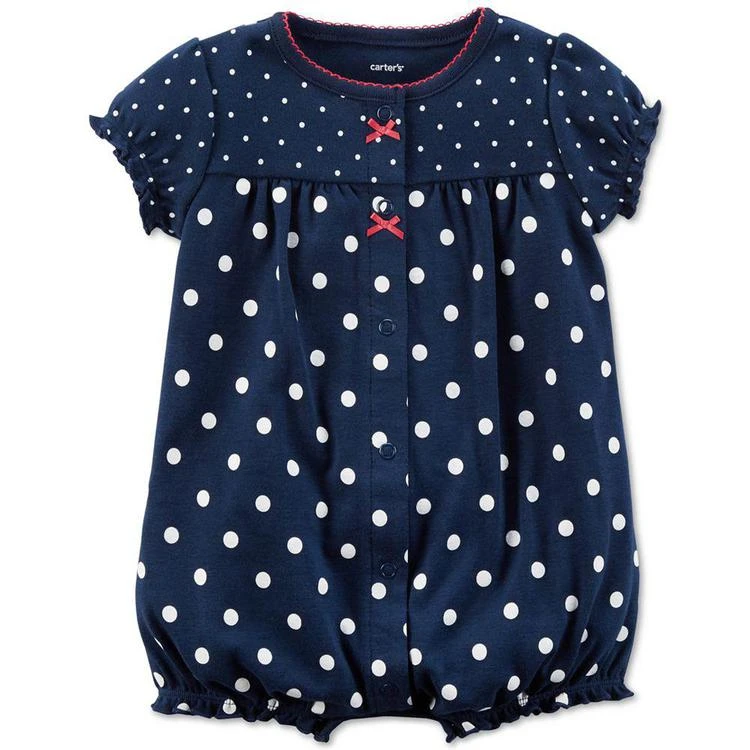 商品Carter's|Dot-Print Strawberry Cotton Romper, Baby Girls,价格¥63,第1张图片