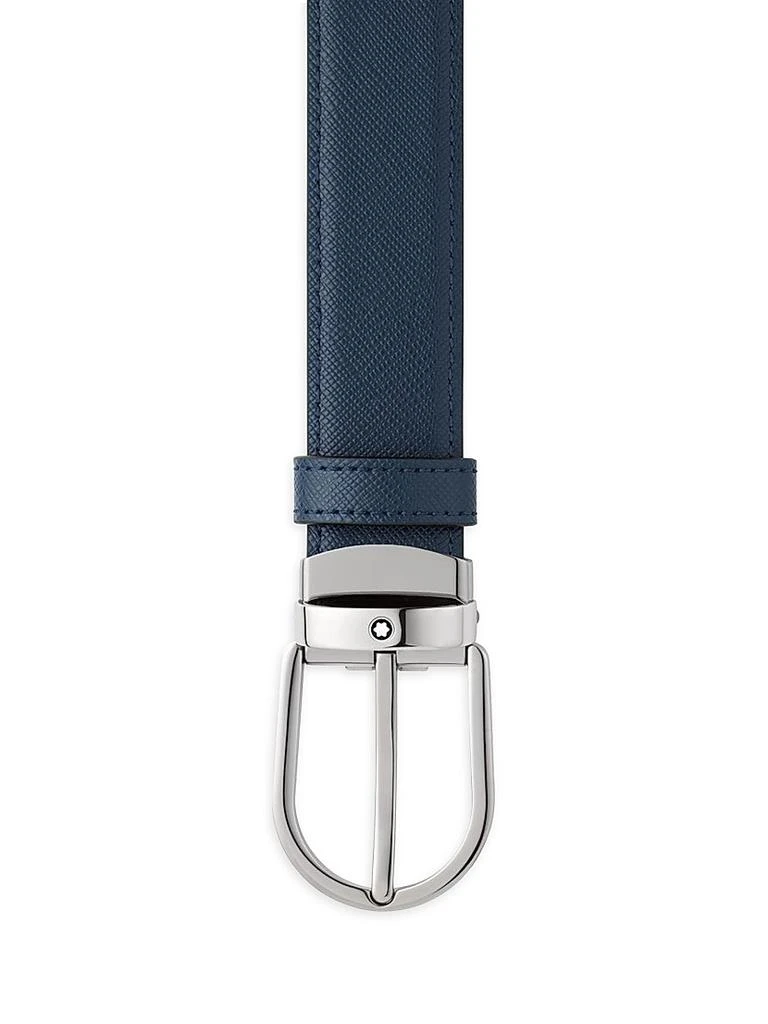 商品MontBlanc|Horseshoe Buckle Cut-to-Size Reversible Leather Belt,价格¥3200,第2张图片详细描述