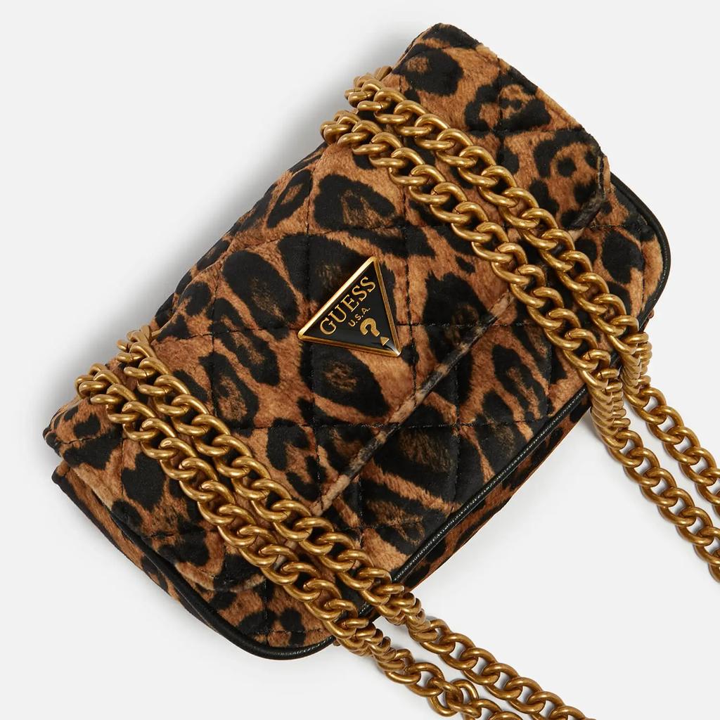 Guess Cessily Micro Leopard-Print Quilted Shell Bag商品第4张图片规格展示