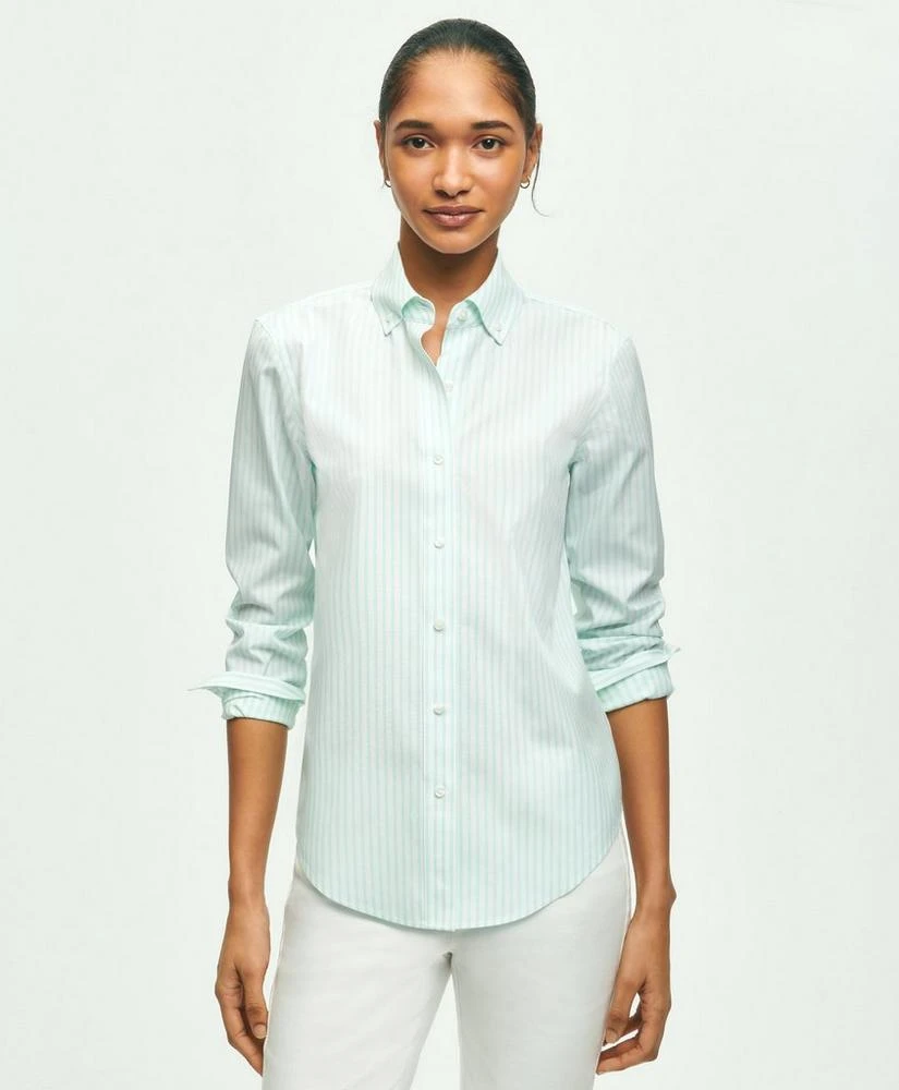商品Brooks Brothers|Classic Fit Stretch Supima® Cotton Non-Iron Bengal Stripe Dress Shirt,价格¥447,第1张图片