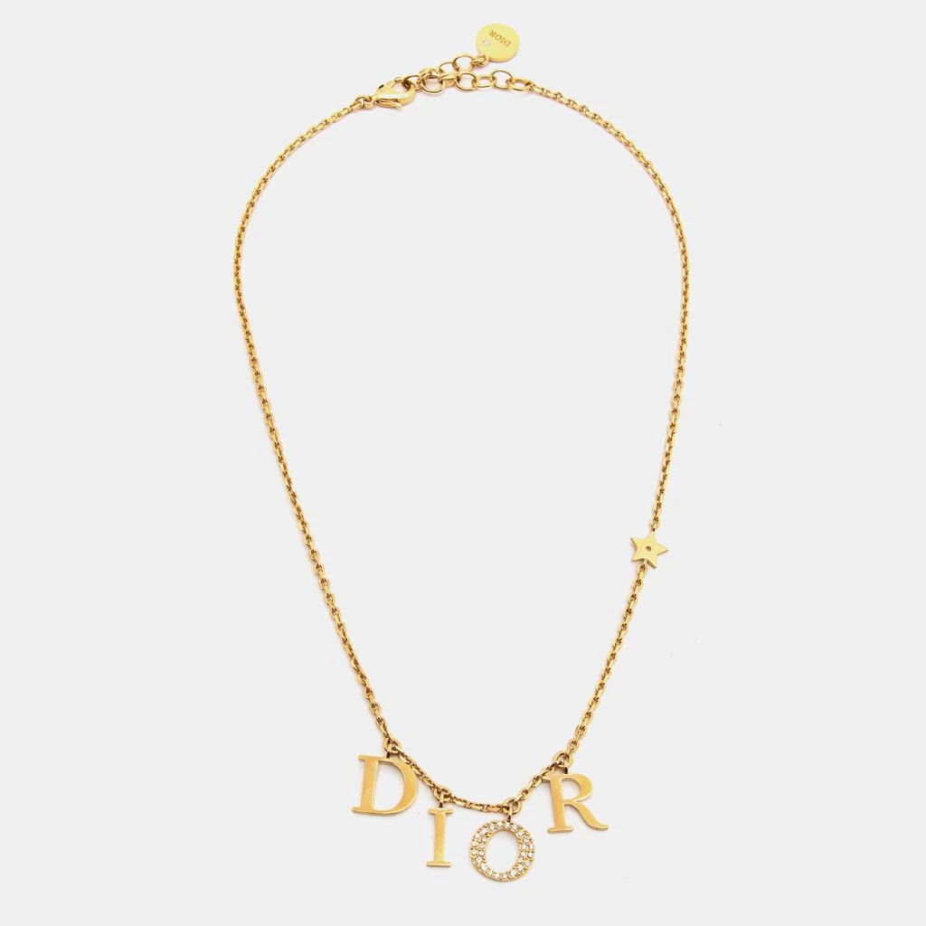 商品[二手商品] Dior|Dior Dio(r)evolution Crystal Gold Tone Necklace,价格¥4044,第2张图片详细描述