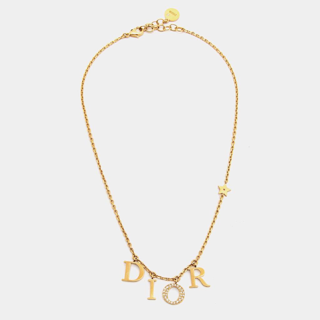 商品[二手商品] Dior|Dior Dio(r)evolution Crystal Gold Tone Necklace,价格¥3886,第4张图片详细描述