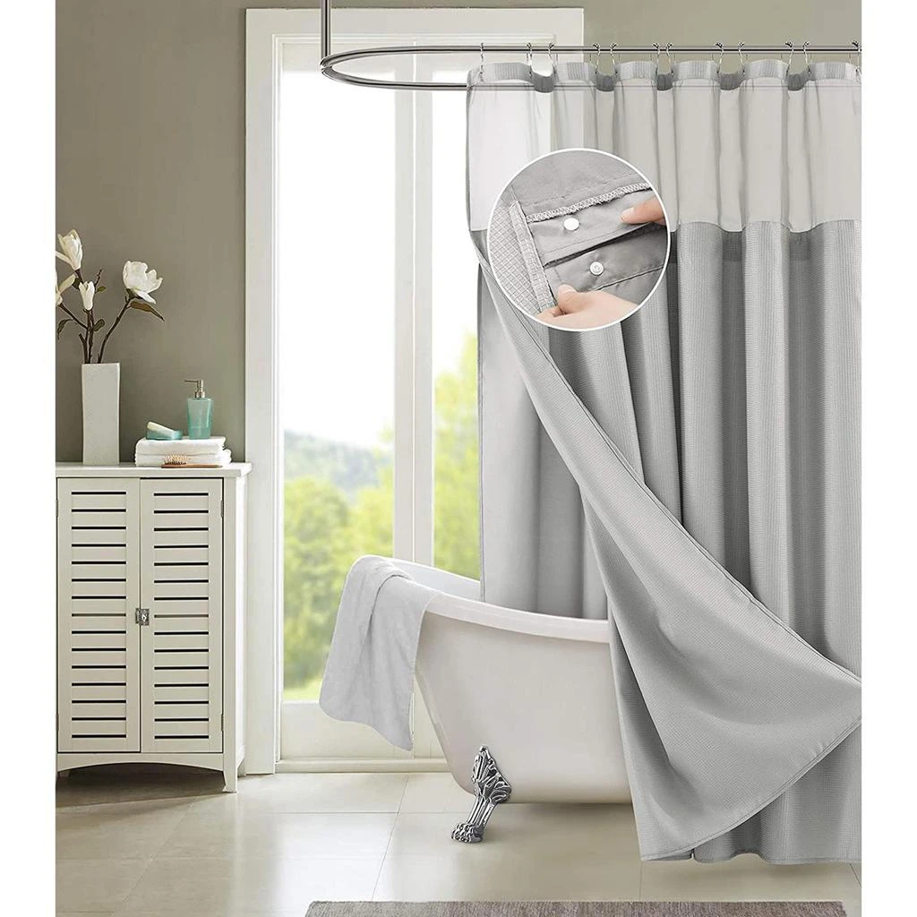 Complete Shower Curtain with Detachable Liner 商品