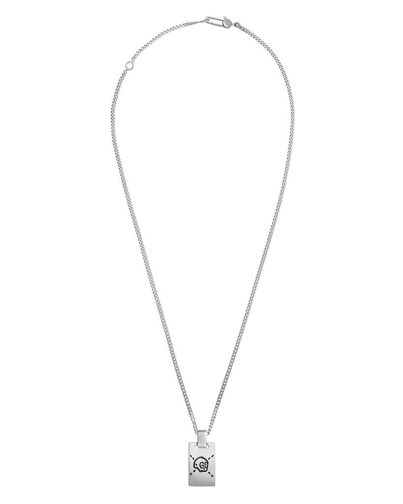 商品Gucci|Sterling Silver Gucci Ghost Dog Tag Necklace, 19.6",价格¥2532,第1张图片