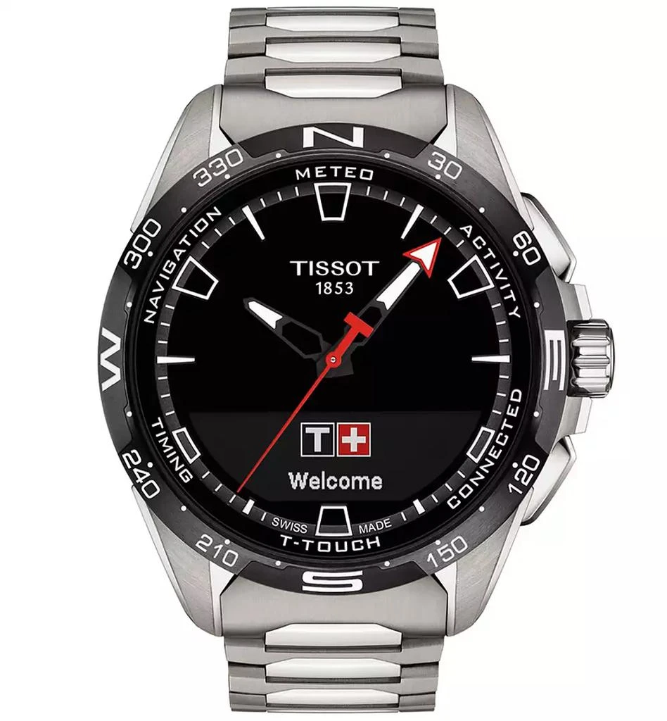 商品Tissot|Men's Swiss T-Touch Connect Solar Titanium Bracelet Smart Watch 48mm,价格¥8940,第1张图片