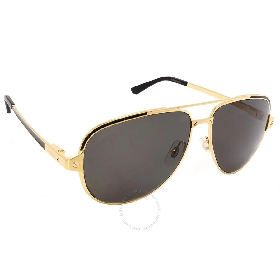 商品Cartier|Santos de Cartier Polarized Grey Pilot Men's Sunglasses CT0192S 001 60,价格¥6629,第2张图片详细描述