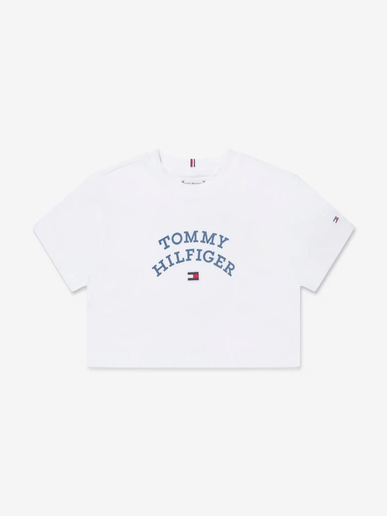 商品Tommy Hilfiger|Girls Logo Flag T-Shirt in White,价格¥196,第1张图片