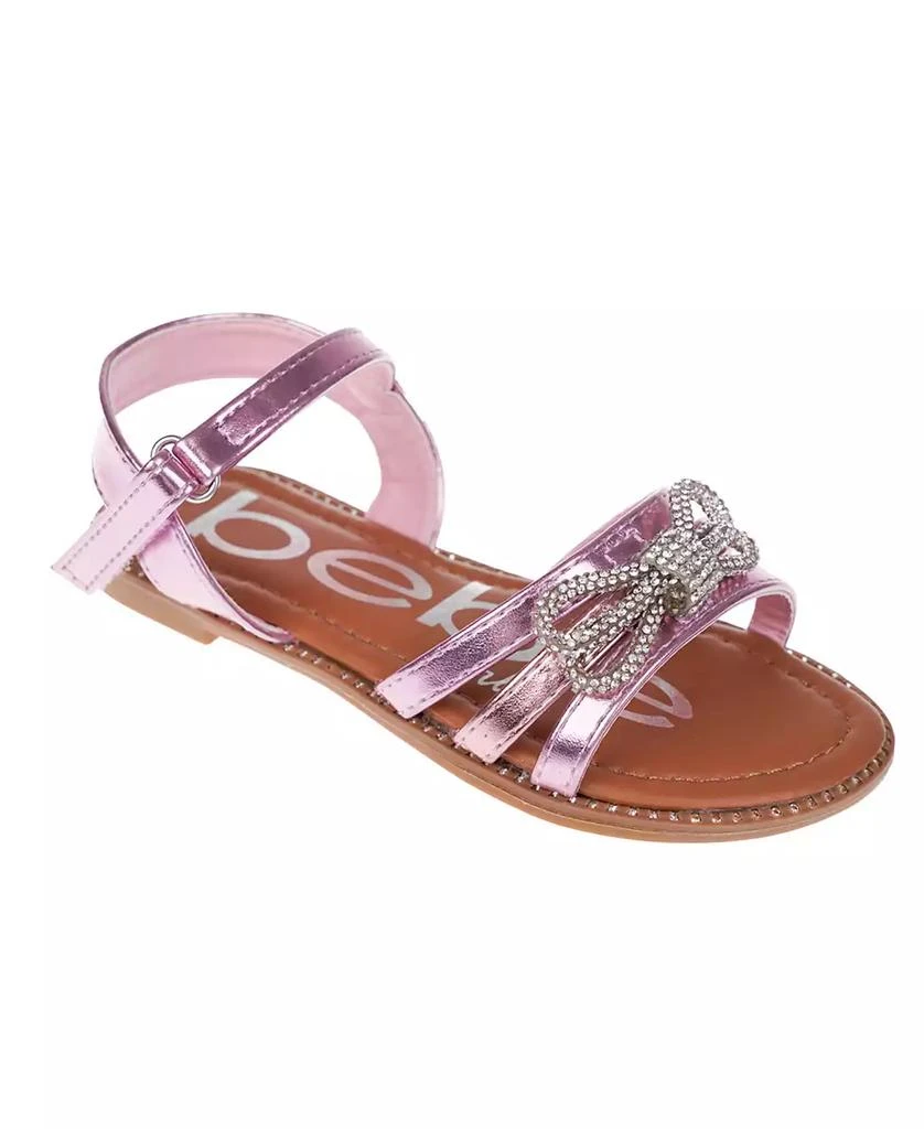 Big Girl's Strappy Sandal with Cute Rhinestone Tubular Bow Polyurethane Sandals 商品