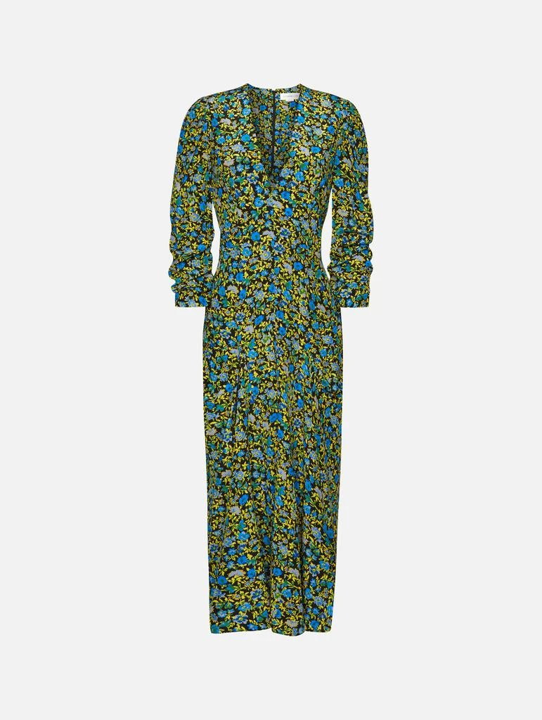 商品Victoria Beckham|Deep V Ruched Sleeve Midi Dress,价格¥2658,第1张图片