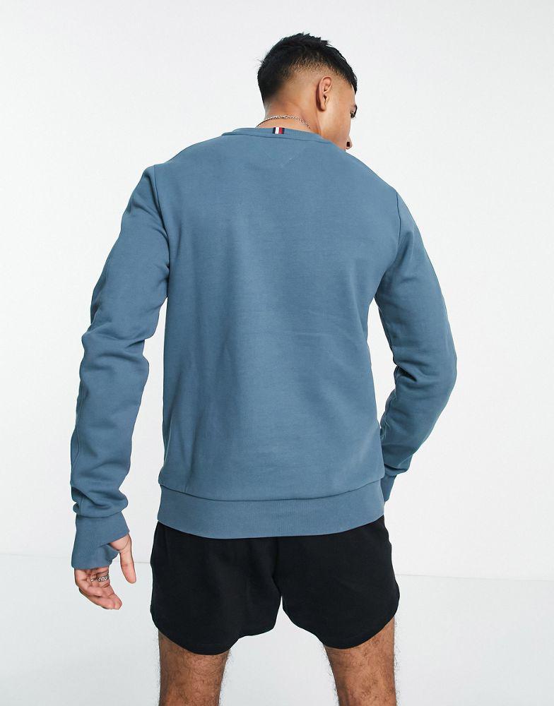 商品Tommy Hilfiger|Tommy Hilfiger Performance cotton global stripe sweatshirt in mid blue - MBLUE,价格¥880,第4张图片详细描述