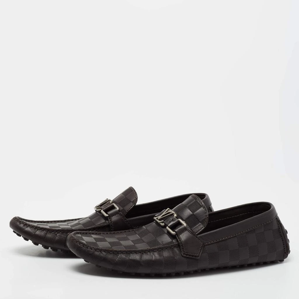 商品[二手商品] Louis Vuitton|Louis Vuitton Brown Damier Embossed Leather Hockenheim Slip On Loafers Size 43,价格¥4688,第2张图片详细描述