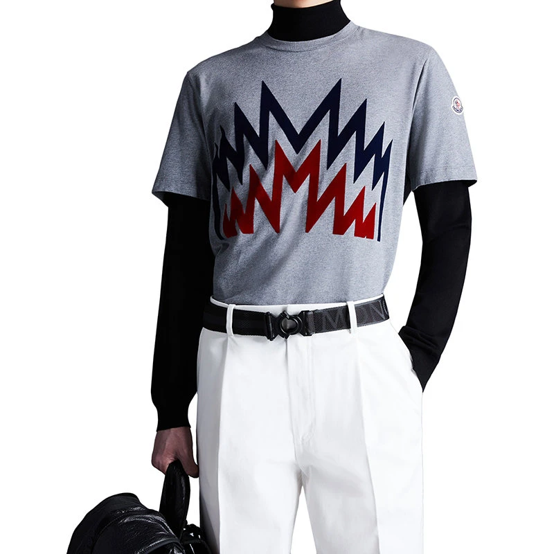 【预售3-7天】Moncler/蒙克莱 22年秋冬新款 男士希瑟深灰色纯棉印花图案短袖T恤H20918C000068390T920 商品
