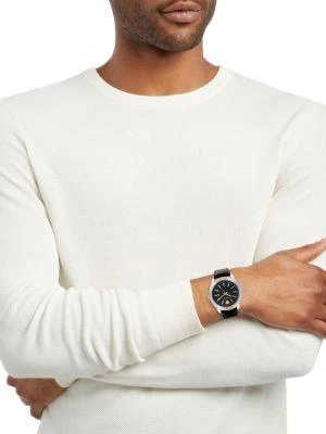 商品Versace|45MM Stainless Steel & Leather-Strap Watch,价格¥3779,第2张图片详细描述