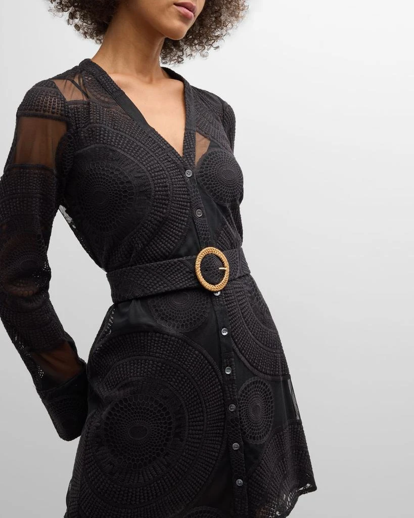 Teresa Belted Embroidered Mesh Mini Dress 商品