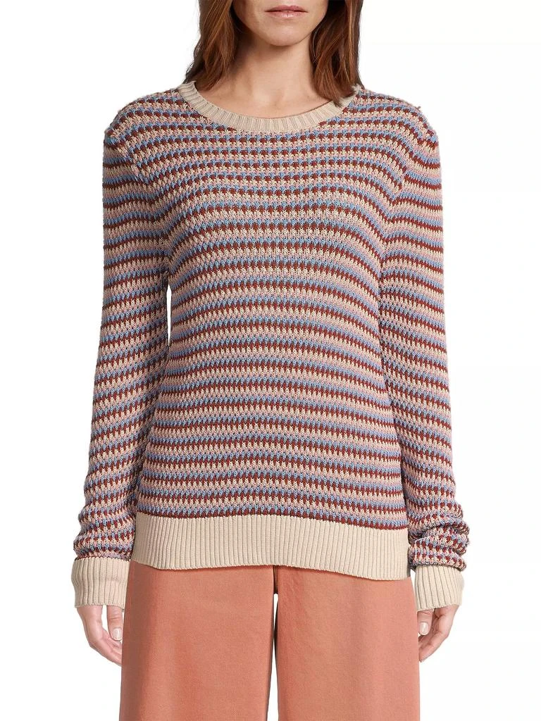 商品Weekend Max Mara|Revere Striped Cotton-Blend Sweater,价格¥1220,第3张图片详细描述