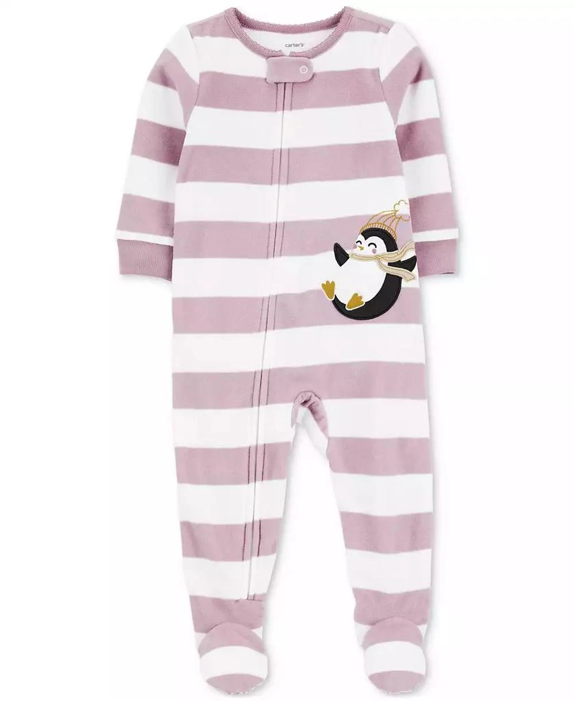 商品Carter's|Toddler Girls Long Sleeve Fleece Footed Pajamas,价格¥49,第1张图片