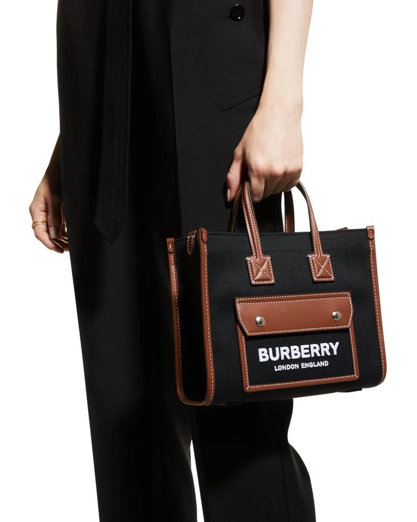 商品Burberry|Freya Canvas & Leather Tote Bag,价格¥9649,第2张图片详细描述