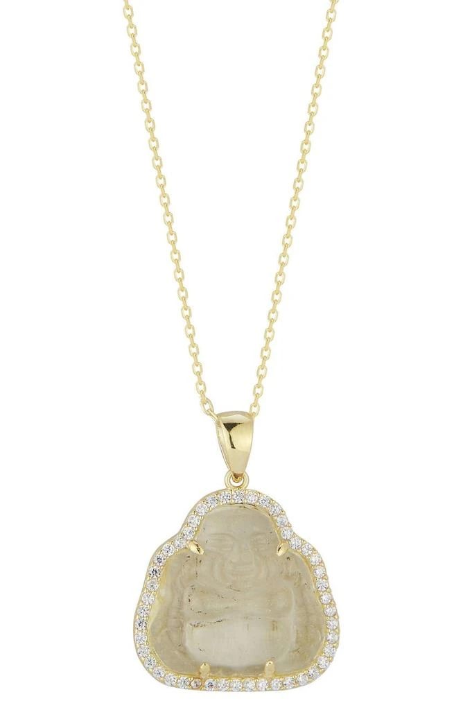 商品Sphera Milano|14K Yellow Gold Vermeil CZ Halo Buddha Pendant Necklace,价格¥303,第1张图片