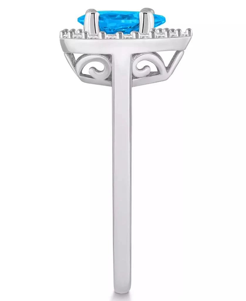 商品Macy's|Blue Topaz (1 ct. t.w.) and Diamond (1/5 ct. t.w.) Halo Ring in 14K White Gold,价格¥22144,第4张图片详细描述