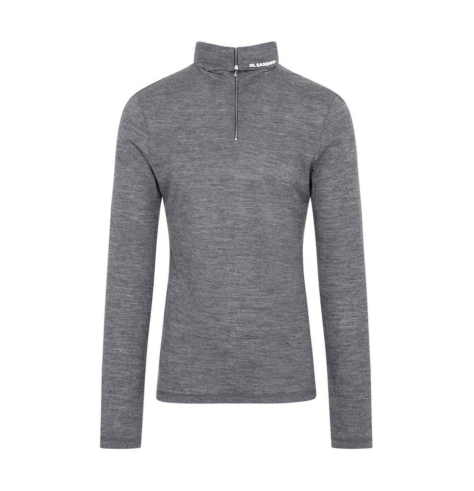 Jil Sander+ Zip Detailed Long-Sleeved Sweatshirt商品第1张图片规格展示