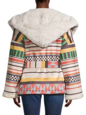 商品STELLA JEAN|Striped Faux Shearling-Lined Coat,价格¥2418,第2张图片详细描述