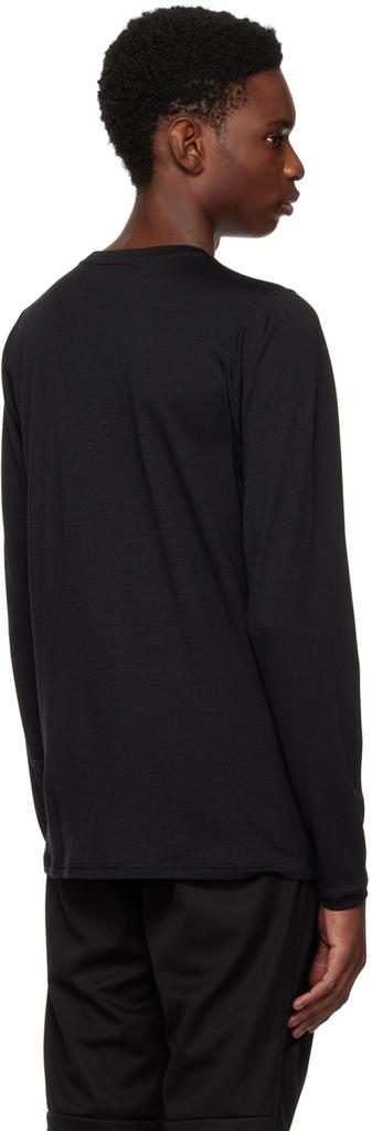Black Moisture-Wicking Long Sleeve T-Shirt商品第3张图片规格展示