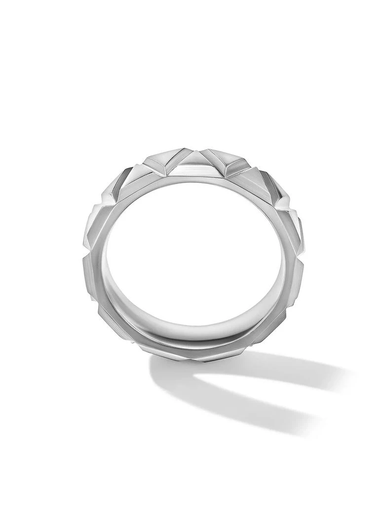 商品David Yurman|Faceted Triangle Band Ring in Sterling Silver, 6MM,价格¥2960,第2张图片详细描述