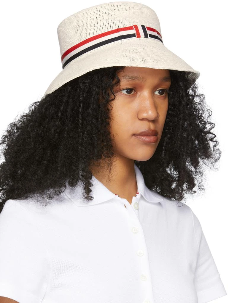 商品Thom Browne|Off-White Natural Straw Crochet Hat,价格¥2452,第2张图片详细描述