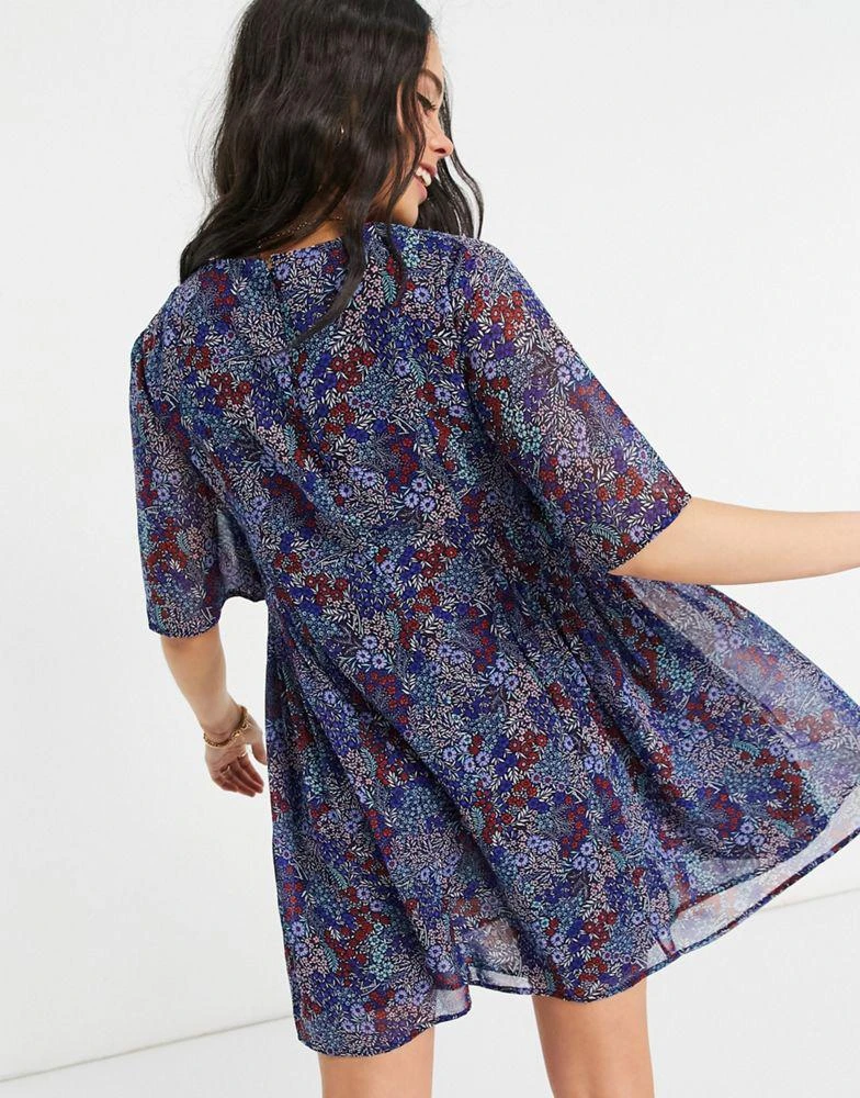 商品Tommy Hilfiger|Tommy Jeans floral pleat dress in blue,价格¥329,第2张图片详细描述