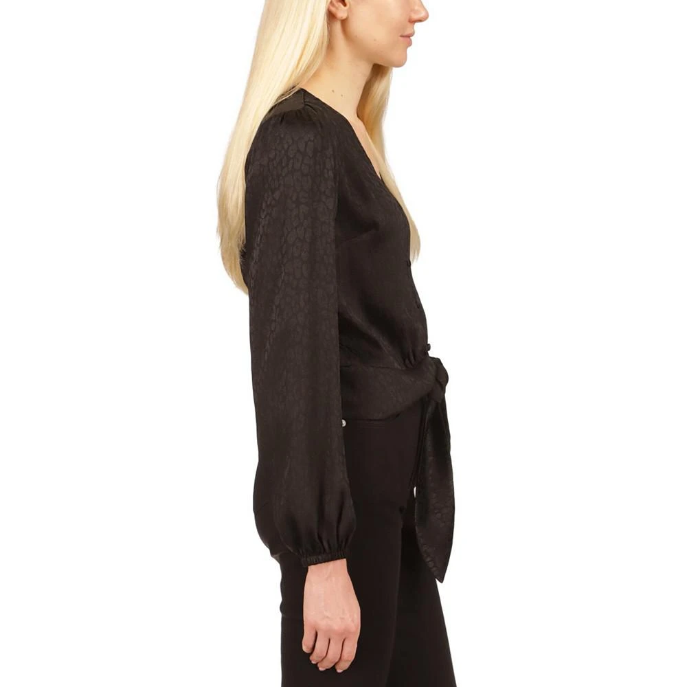 商品Michael Kors|Petite Jacquard Animal-Print Tie Top,价格¥222,第4张图片详细描述