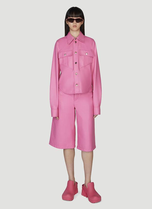 商品Bottega Veneta|Semi-Plongé Leather Shirt in Pink,价格¥26298,第4张图片详细描述