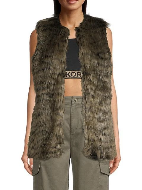 商品Michael Kors|Glam Tiger Faux Fur Vest,价格¥724,第3张图片详细描述