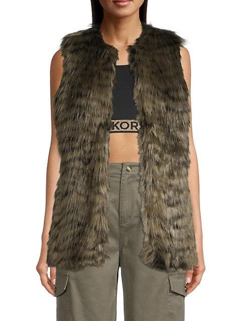 商品Michael Kors|Glam Tiger Faux Fur Vest,价格¥1399,第5张图片详细描述