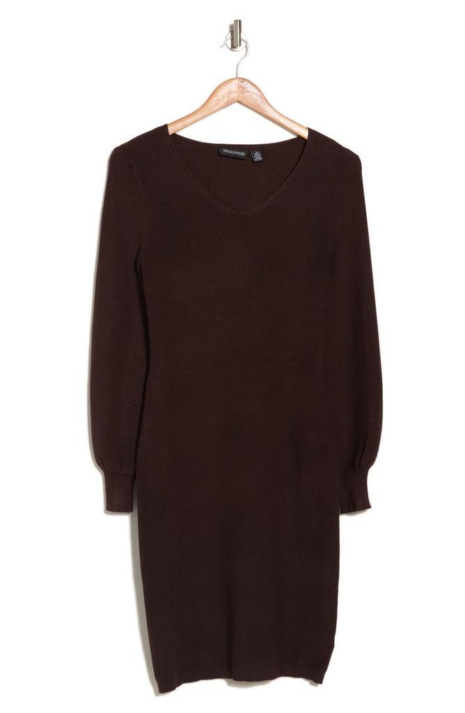 商品Nina Leonard|V-Neck Balloon Sleeve Sweater Dress,价格¥185,第5张图片详细描述