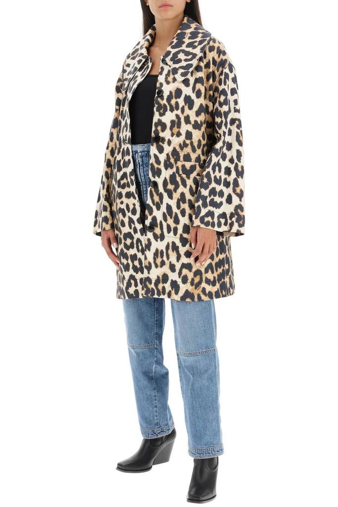 OVERSIZED JACKET IN LEOPARD PRINT CANVAS商品第2张图片规格展示