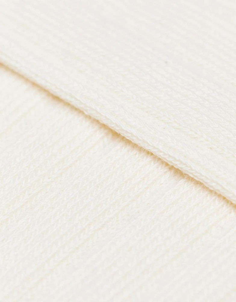 商品ASOS|ASOS DESIGN 2 pack wide rib socks in off white with stripes,价格¥99,第2张图片详细描述
