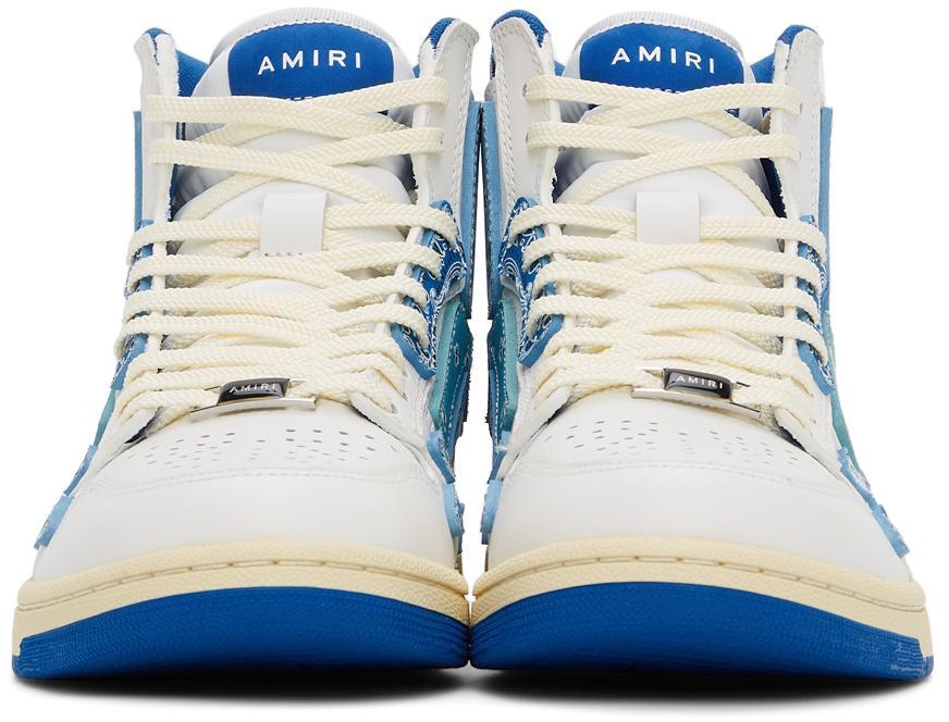 商品AMIRI|White & Blue Skel Top Hi Bandana Sneakers,价格¥5251,第4张图片详细描述