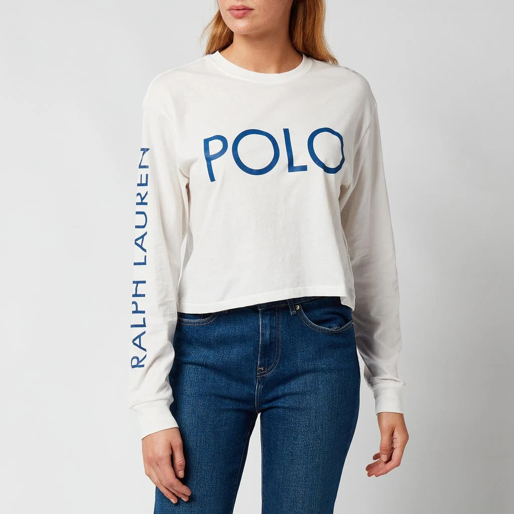 商品Ralph Lauren|Polo Ralph Lauren Women's Logo Sleeve Logo T-Shirt - Deckwash White,价格¥352,第1张图片