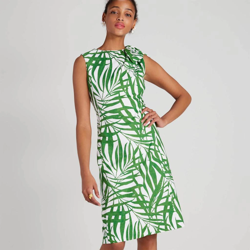 商品Kate Spade|Kate Spade New York Women's Palm Fronds Knot Shoulder Dress - Bitter Greens,价格¥596,第1张图片