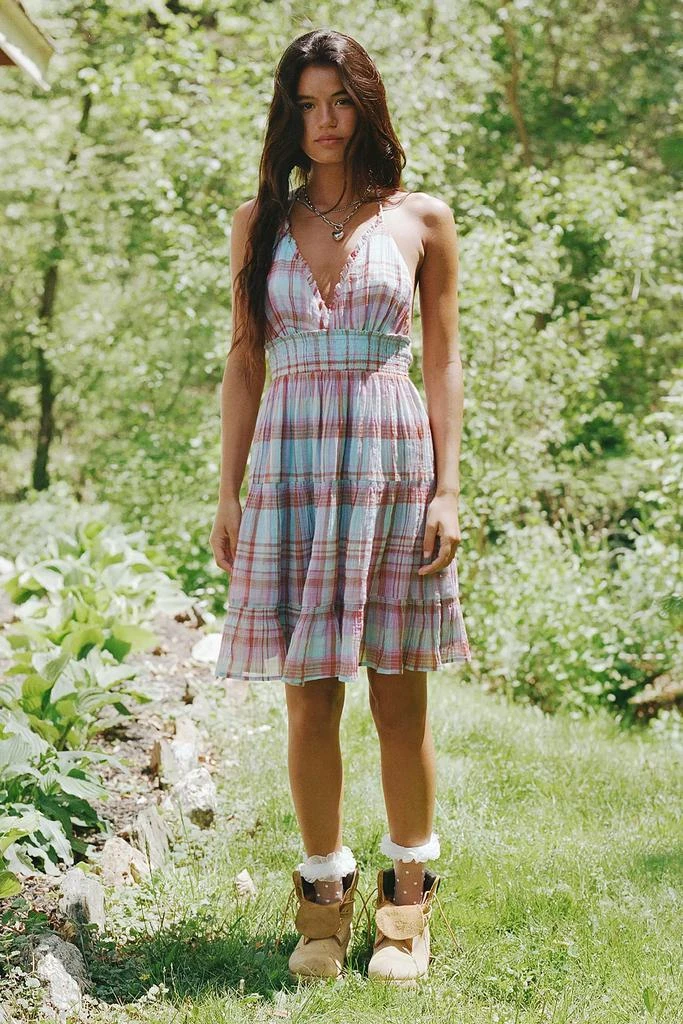 商品Urban Outfitters|Kimchi Blue Phoebe Cotton Open-Back Halter Knee Length Dress,价格¥111,第1张图片